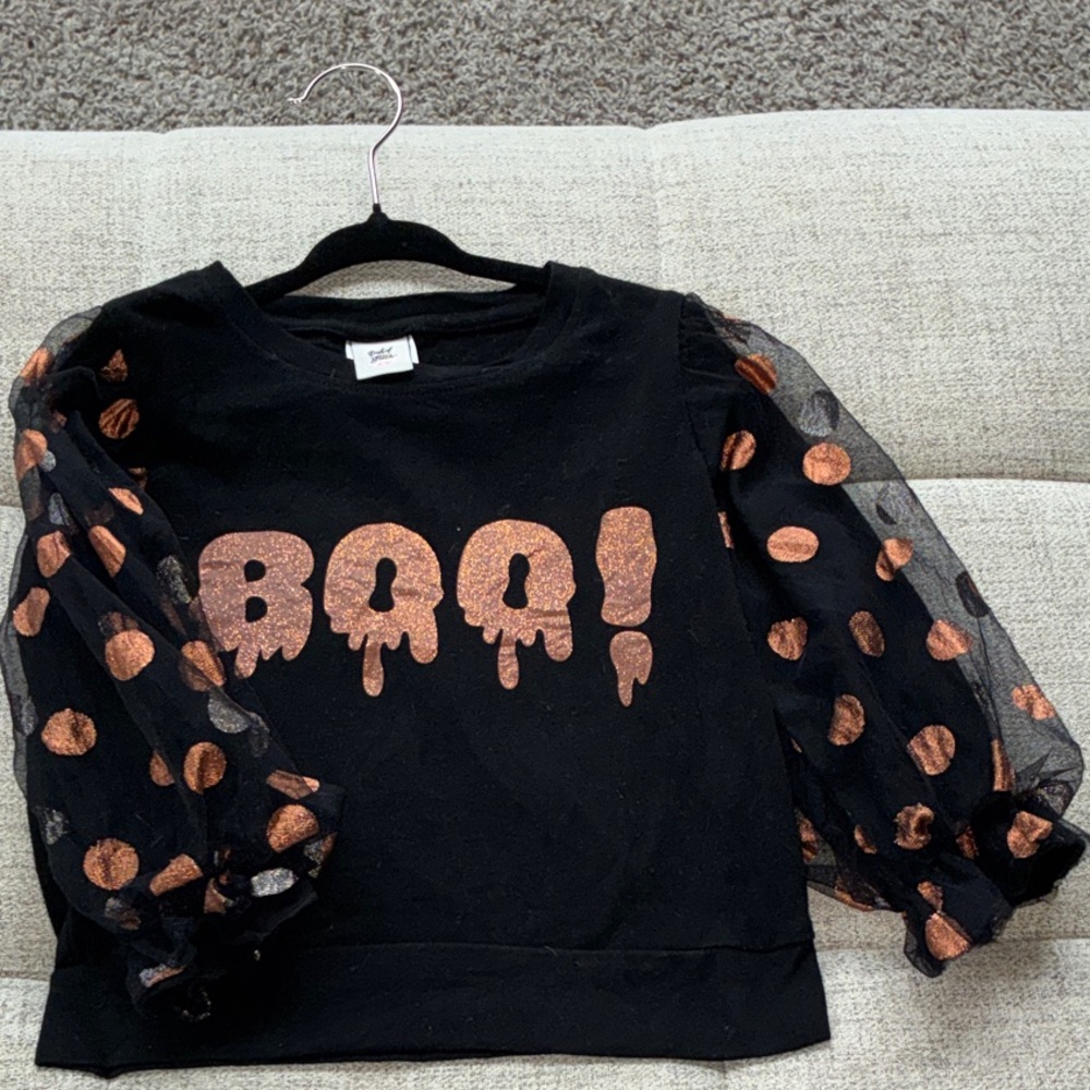 Black and Orange Kids Halloween Top